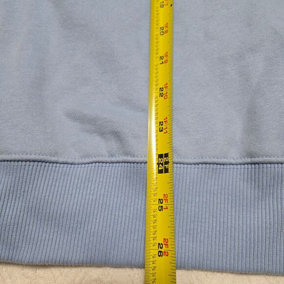 Denim & Flower Blue Crewneck Sweatshirt Baby Blue Coastal Preppy - Picture 5 of 6